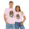 Light pink San Diego Padres logo graphic T-shirt with dripping skull front print