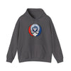 Dark gray Toronto Blue Jays pullover hoodie with hood, drawstring, and front logo