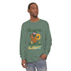Green long-sleeve T-shirt with chest graphic print