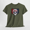 Military green short-sleeve T-shirt with Washington Nationals logo graphic on chest