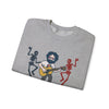 Light gray crewneck T-shirt with cartoon band graphic on front