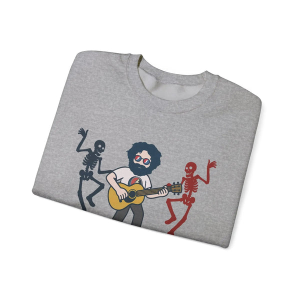 Light gray crewneck T-shirt with cartoon band graphic on front