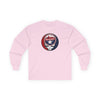 Light pink long-sleeve T-shirt with small round Washington logo graphic