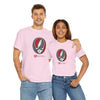 Pink Dead T-shirt with skull lightning graphic on front