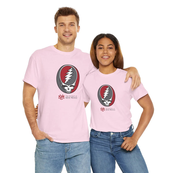 Pink Dead T-shirt with skull lightning graphic on front