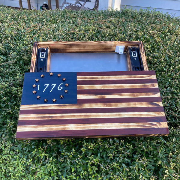 1776 American Flag Concealed Gun Case - With Magnetic Release For the Outdoorsman 13 Stripes