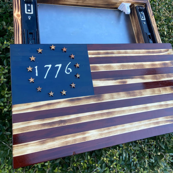 1776 American Flag Concealed Gun Case - With Magnetic Release