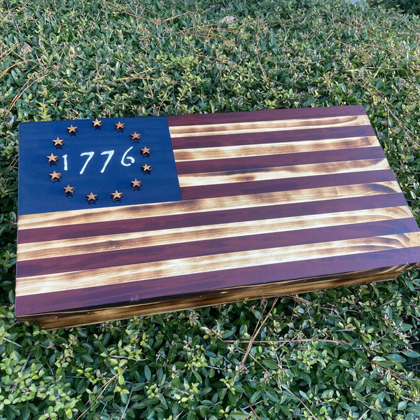 1776 American Flag Concealed Gun Case - With Magnetic Release For the Outdoorsman 13 Stripes