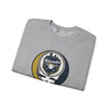 Sport grey crewneck sweatshirt with large circular Milwaukee skull logo