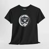 Black Chicago Stealie skull T-shirt with circular Chicago logo graphic on front