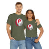 Dark green short-sleeve T-shirt with circular P skull team logo