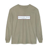 Sandstone long-sleeve shirt with front rectangular logo patch graphic