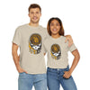 Light tan San Diego Padres logo graphic T-shirt with dripping skull front print