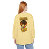 Butter yellow long-sleeve shirt with back graphic “GRATEFUL DEAD” cartoon dog face