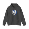 Los Angeles Dodgers charcoal hoodie, front LA Stealie logo, pullover with hood