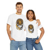 White San Diego Padres logo graphic T-shirt with dripping skull front print