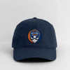 Navy dad hat with New York Mets logo patch on front