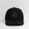 Black dad hat with colorful fireworks burst emblem on front