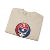Sand/beige crewneck sweatshirt with Stealie skull logo graphic on chest