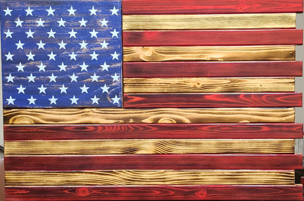 Large American Flag Gun Concealment Case with 2 Compartments