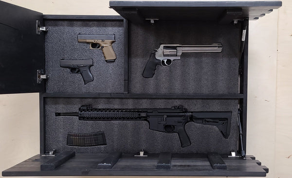 Deluxe 3 Compartment Gun Concealment Case (Traditional American Flag Designs)
