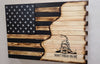 Premium 2 Compartment Gun Case - Half Flag & Half Logo Designs