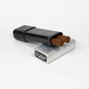 Tübr Gordo aluminum cigar tube case, black and silver