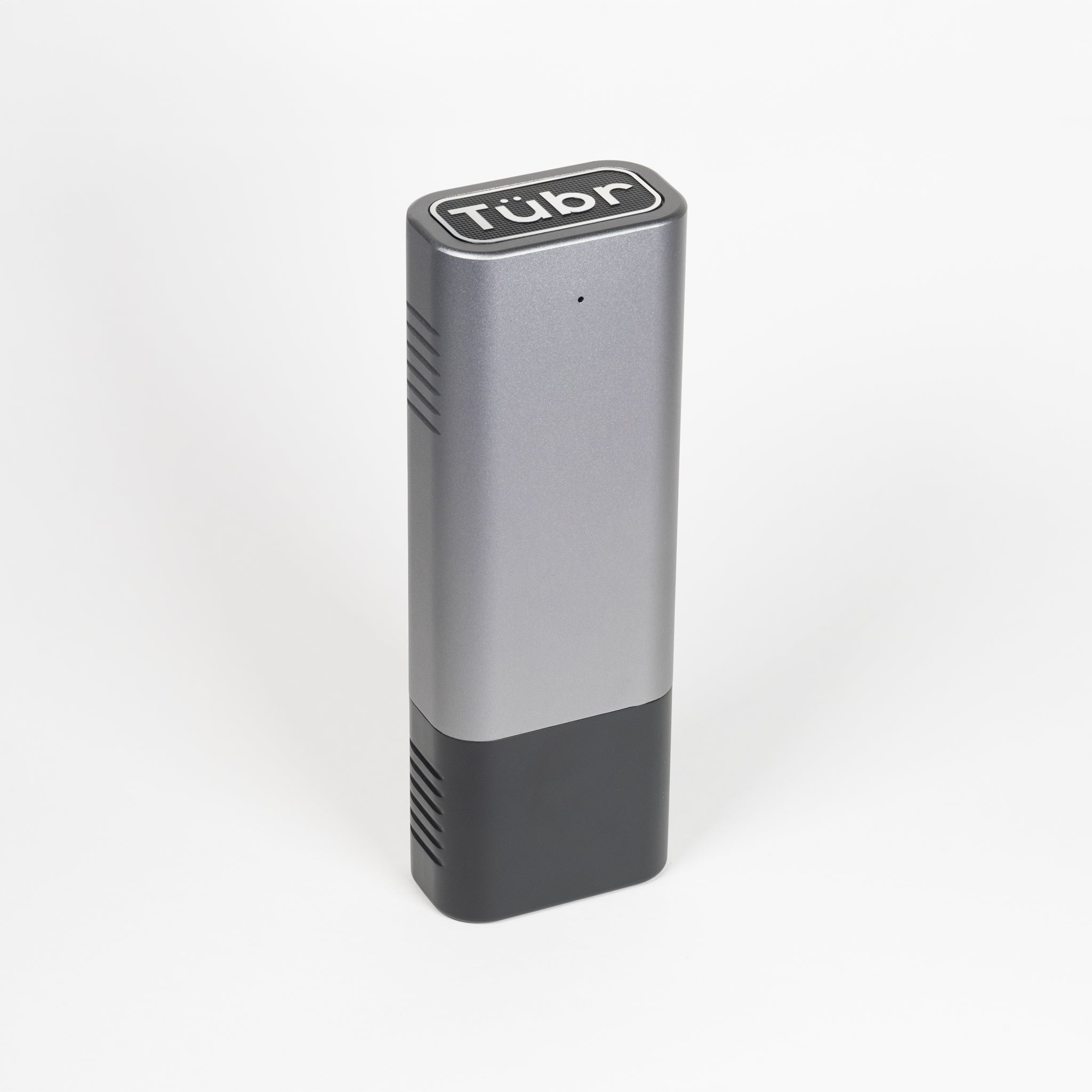 Tübr Gordo Alümen device, silver and dark gray rectangular body