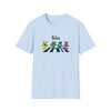 Light blue graphic T-shirt with “The Bears” text and four colorful cartoon bear figures