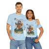 Light blue T-shirt with Ski New Mexico retro ski graphic on the chest