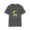 Dark grey T-shirt with dancing bear graphic and text "Life is dead" on front