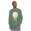 Light green long-sleeve T-shirt with chest graphic
