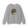 Sport gray crewneck sweatshirt with circular Pittsburgh logo and skull graphic on chest