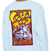 Long-sleeve T-shirt, light blue, back square graphic print and crew neckline