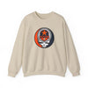 Sand crewneck sweatshirt with Houston Astros Stealie skull logo on front
