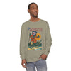 Men's long sleeve t-shirt in sage green with Washington character graphic on chest