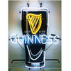 Guinness neon beer can sign hanging, yellow harp with white GUINNESS lettering