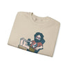 Sand folded crewneck sweatshirt with Jerry beer graphic on chest