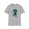 Heather grey graphic T-shirt with cartoon bear golfing and 'Life is dead.' print
