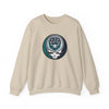 Light sand crewneck sweatshirt with Seattle Mariners crest skull graphic