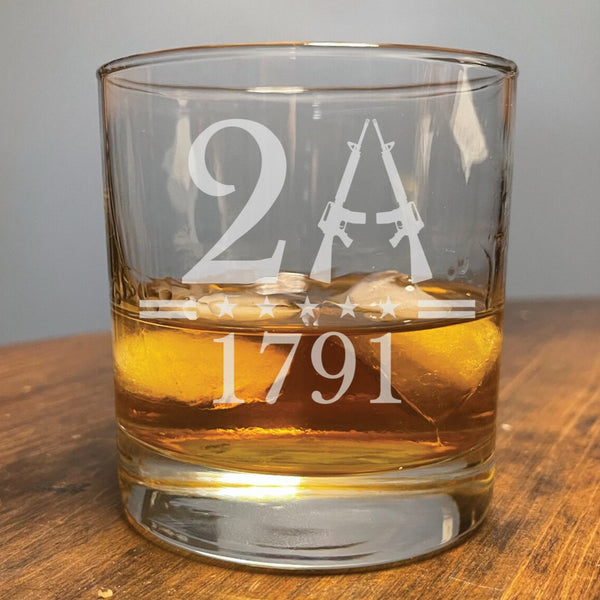 2nd Amendment 1791 - Laser Etched Whiskey Glass