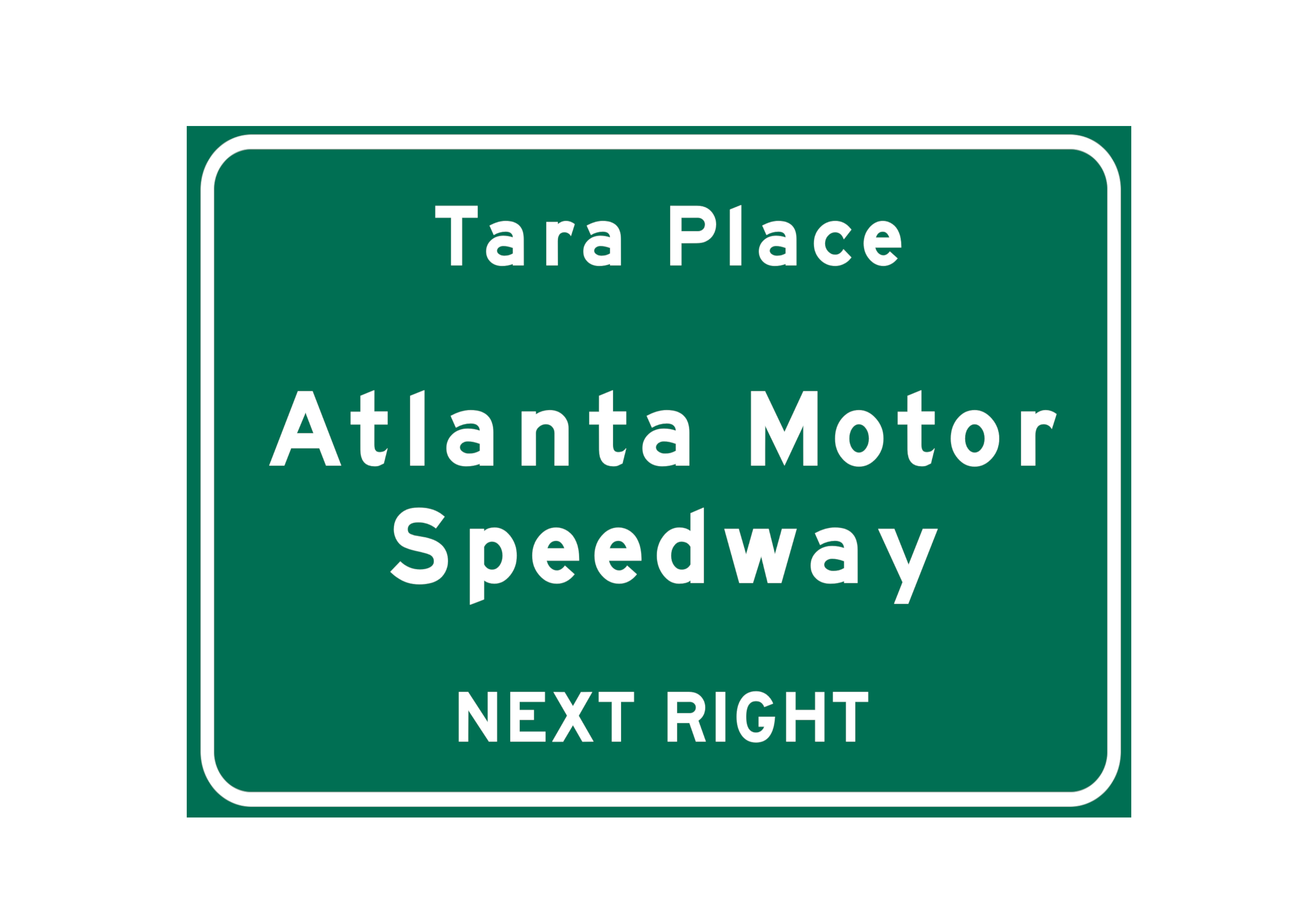 Atlanta Motor Speedway – Metal Highway Sign