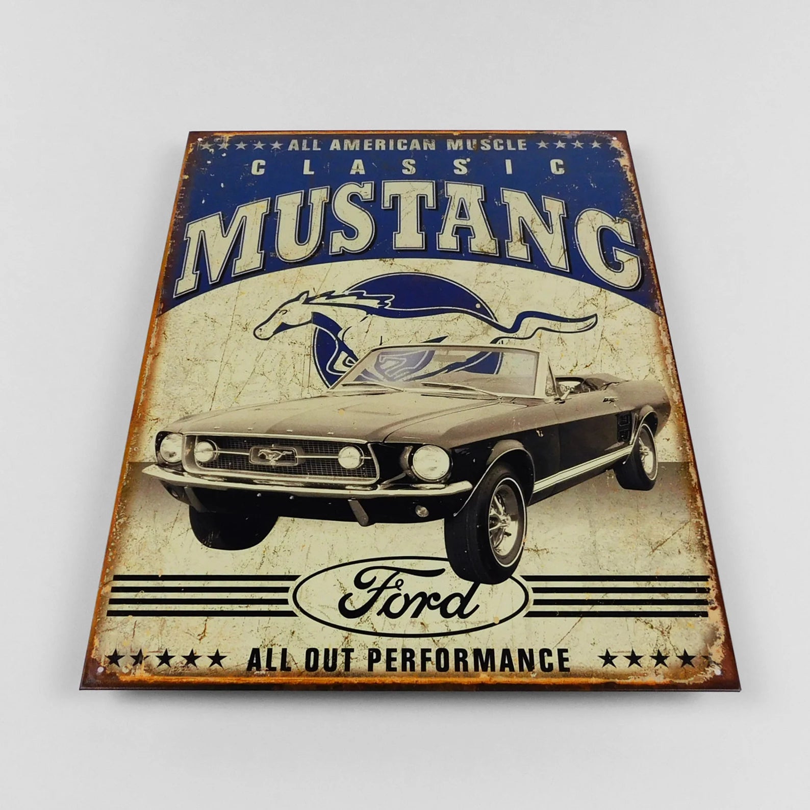 Classic Ford Mustang - Tin Metal Sign For the Gear Head Sign Box Co.