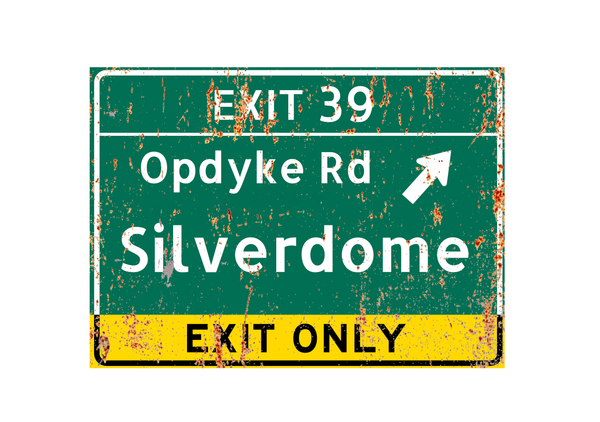 Pontiac Silverdome Stadium – Classic Stadium Metal Sign For the Sports Lover Winks Print