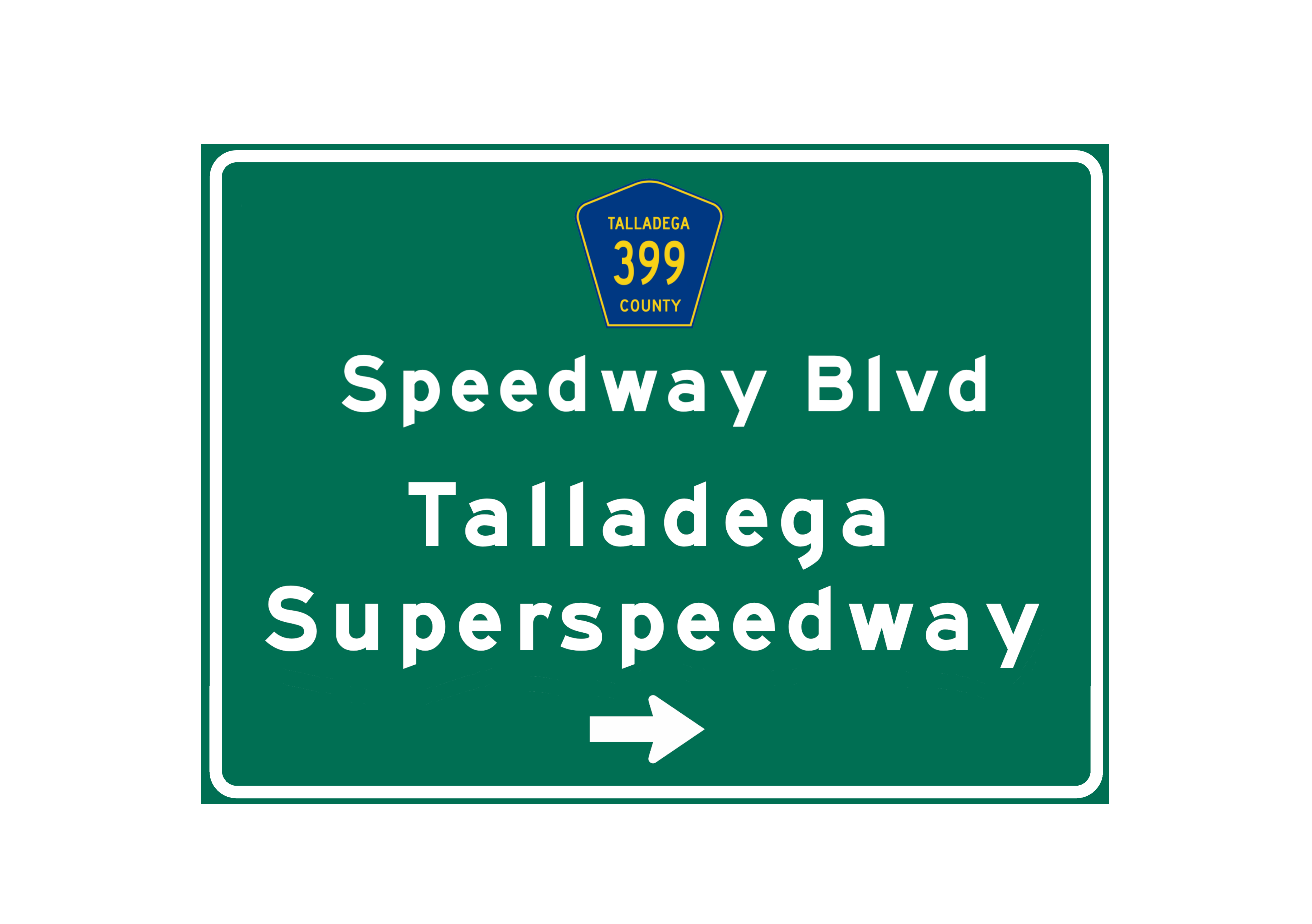 Talladega Superspeedway – Metal Highway Sign For the Sports Lover Winks Print