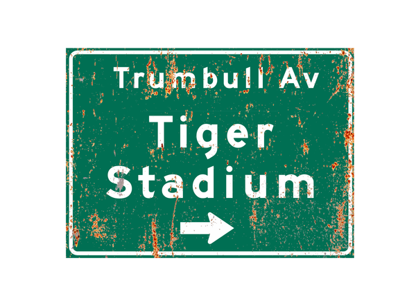 Detroit Tiger Stadium – Classic Stadium Metal Sign For the Sports Lover Winks Print