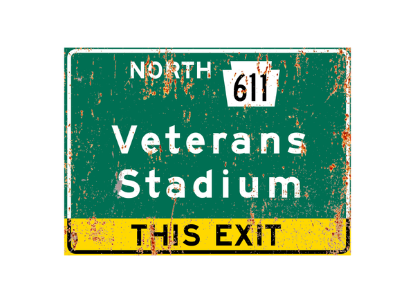 Veterans Stadium – Classic Stadium Metal Sign For the Sports Lover Winks Print