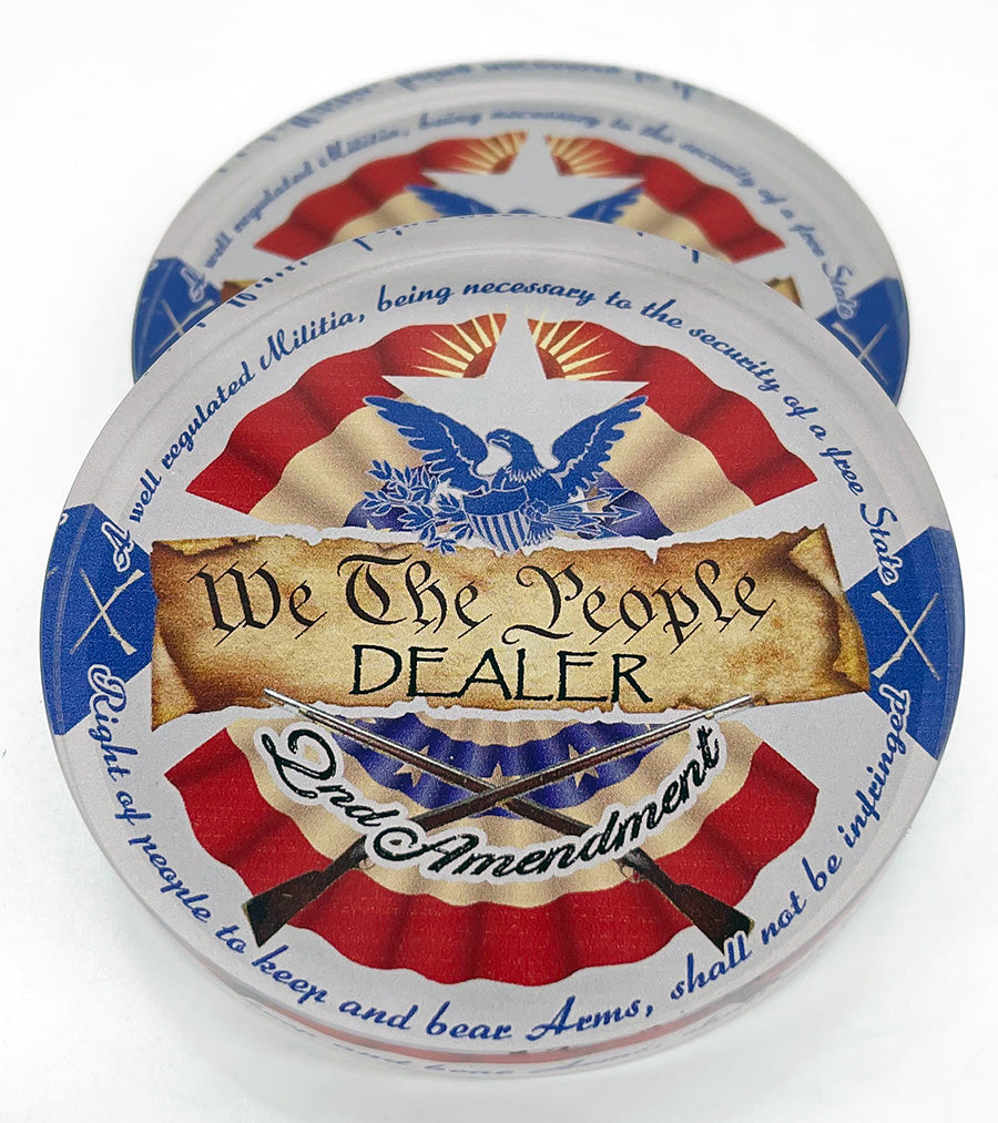 Crystal Poker Dealer Buttons - The 2nd Amendment