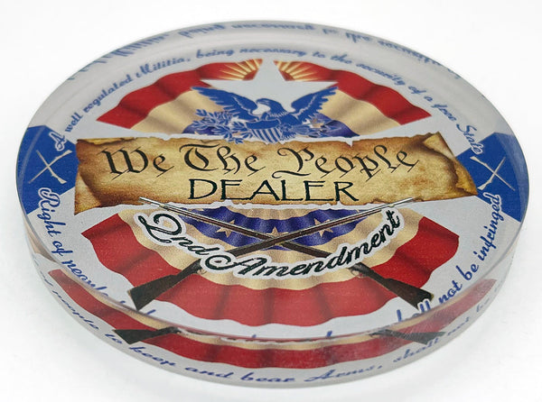 Crystal Poker Dealer Buttons - The 2nd Amendment