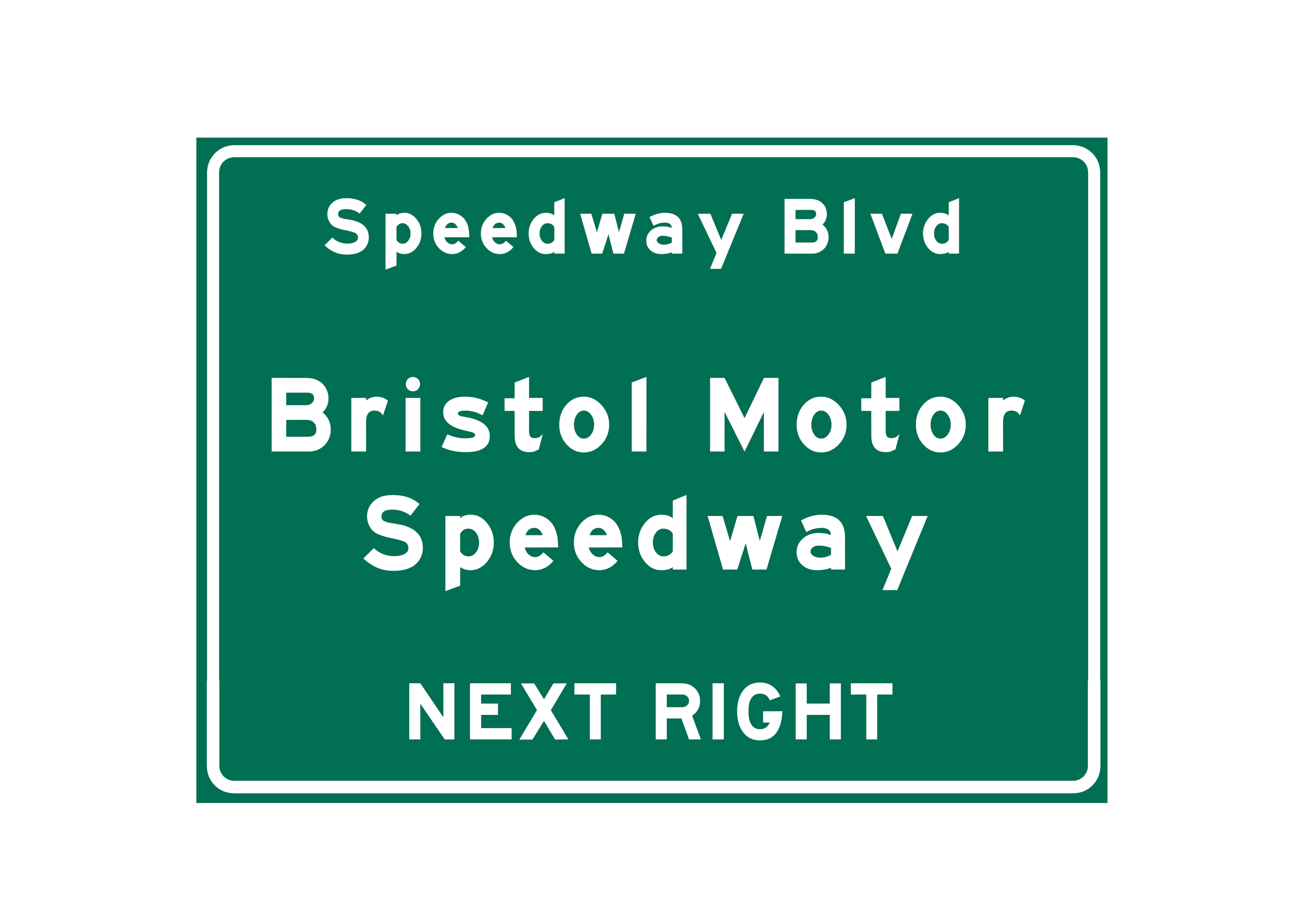 Bristol Motor Speedway – Metal Highway Sign For the Sports Lover Winks Print
